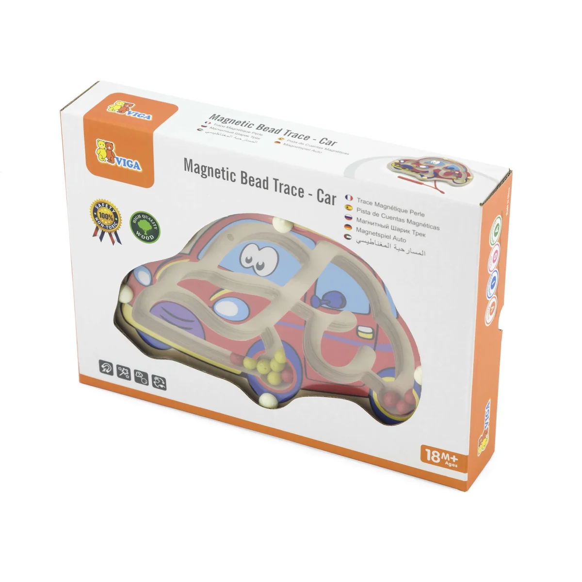מבוך כדורים מגנטים בצורת רכב צעצועי עץ VIGA - Image 3