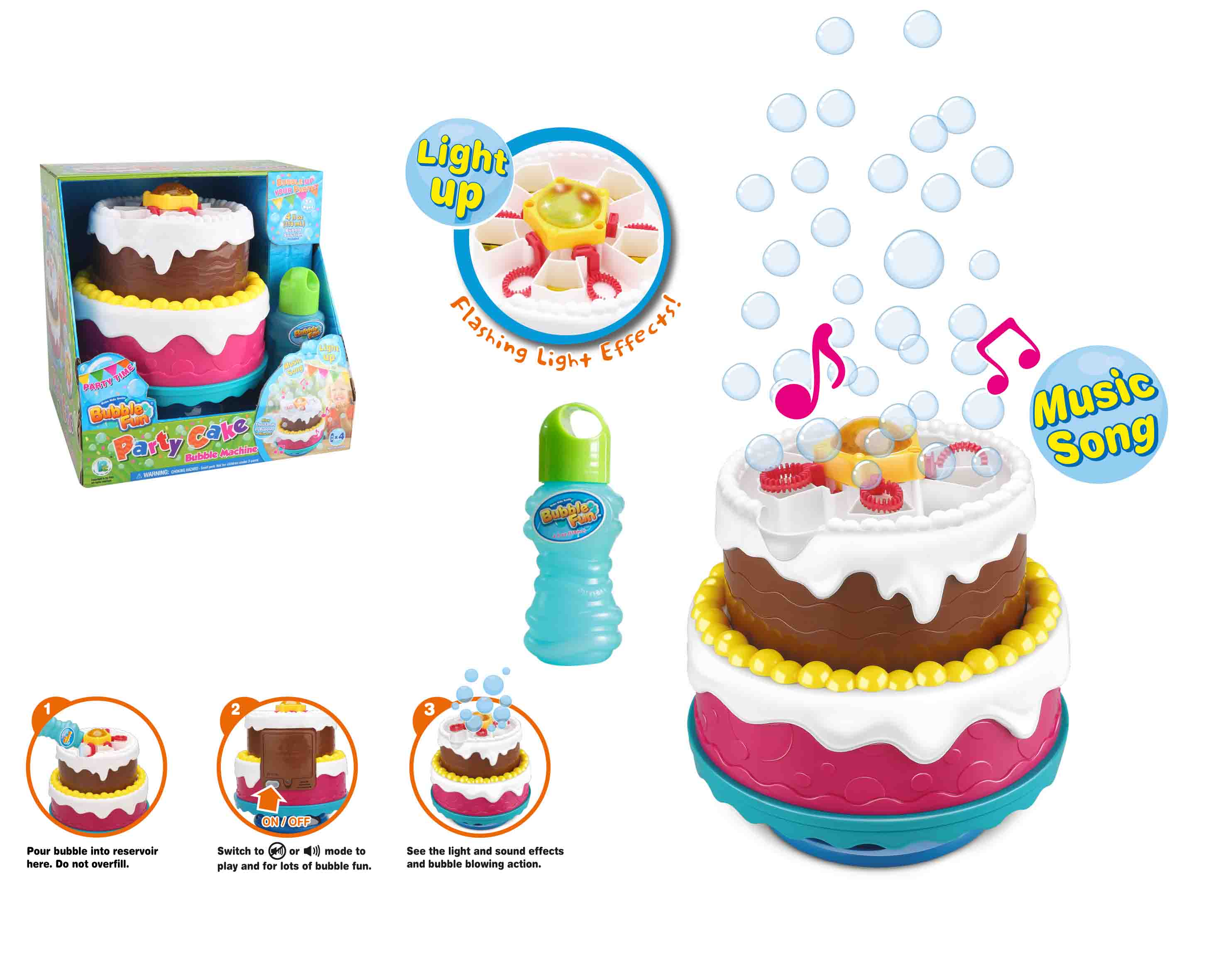 עוגת יומולדת אור וצליל בועות סבון 118 מל - Image 3
