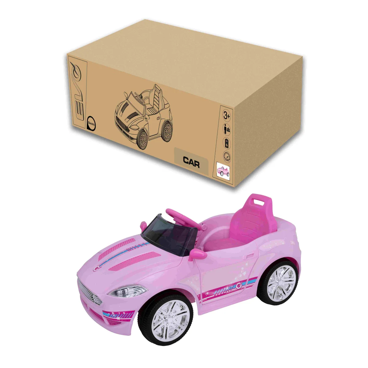 מכונית קבריולט ורודה ממונע 6 וולט - Image 6