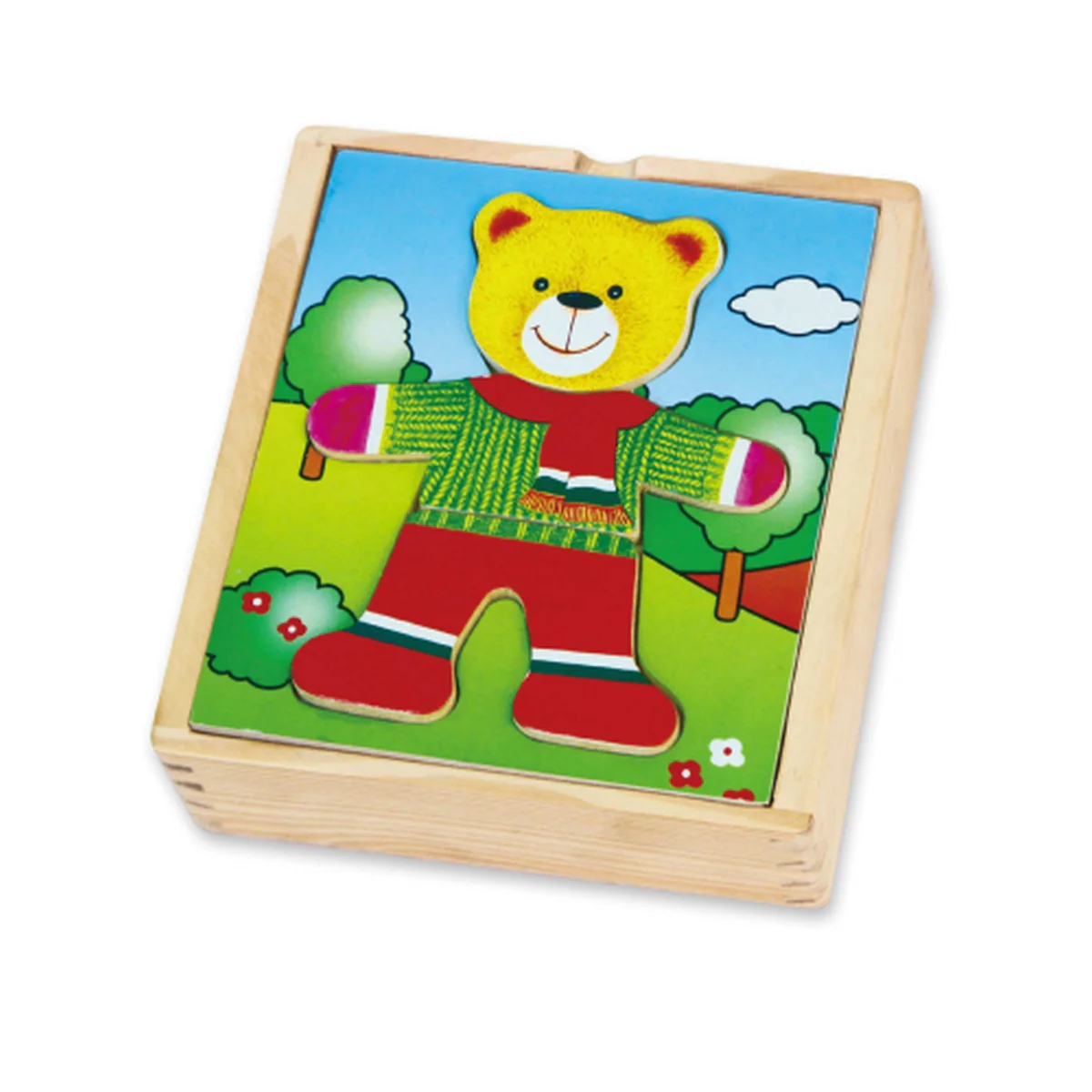 פאזל דובי מתלבש צעצועי עץ VIGA - Image 3