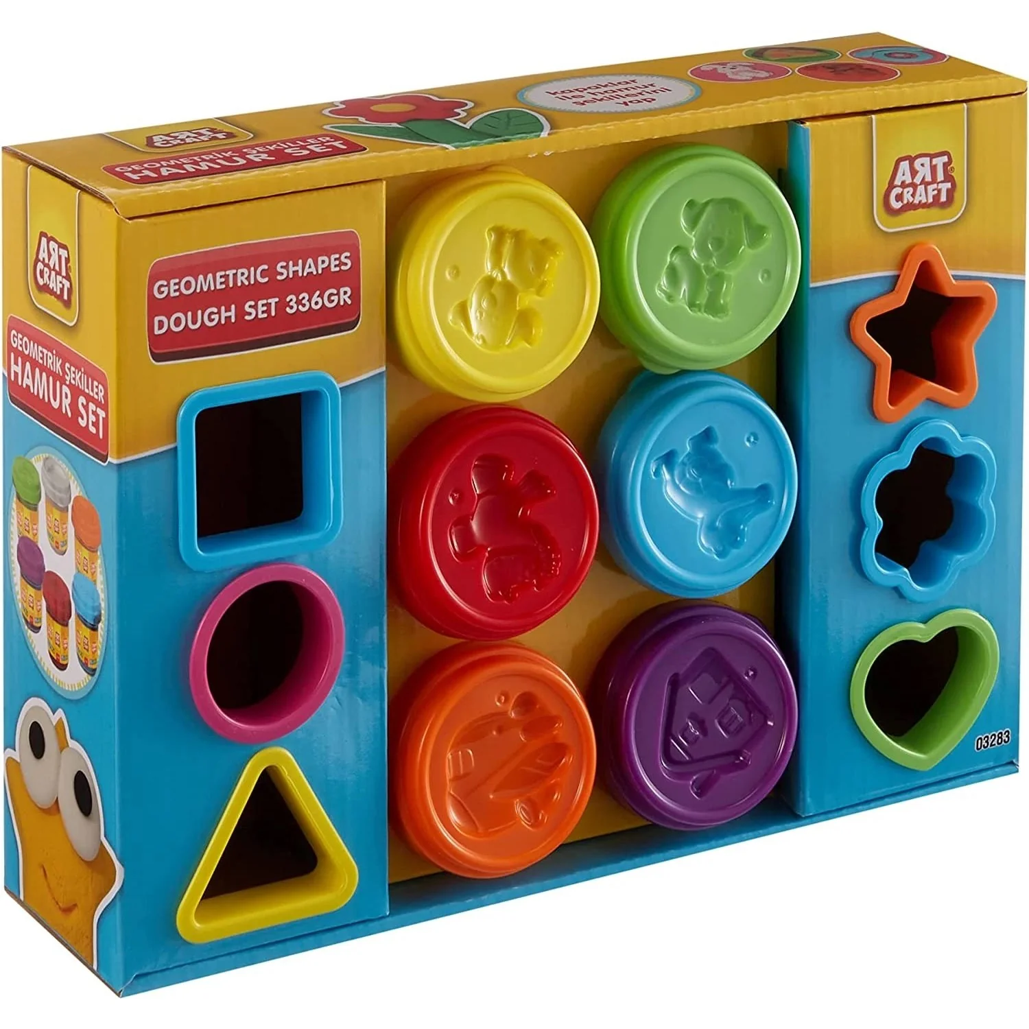 סט 6 בצקים צבעוניים עם שבלונות