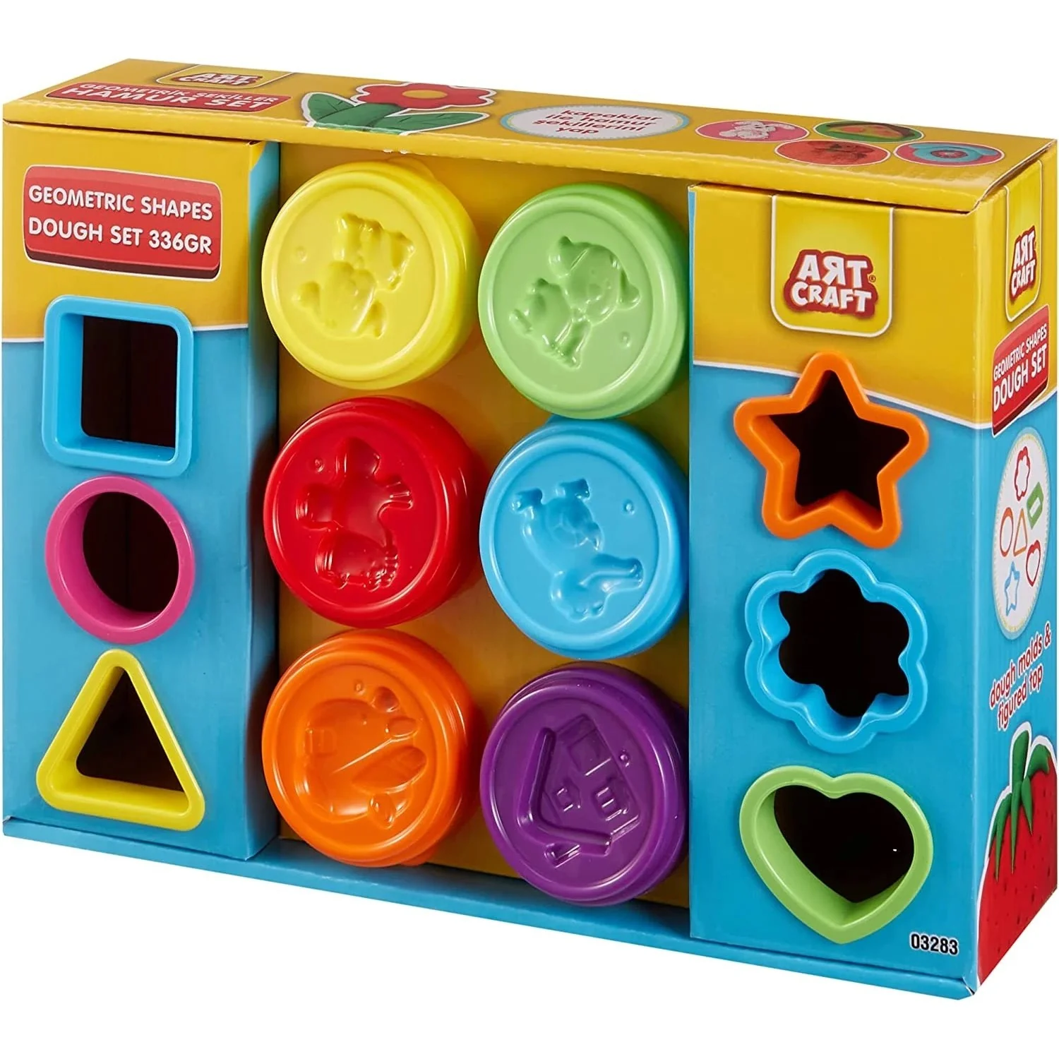 סט 6 בצקים צבעוניים עם שבלונות - Image 6